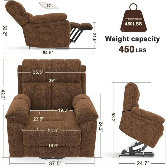 LOBERFVE Power Lift Recliner Chair Recliners for Elderly with Heat and Massage Recliner Chair for Living Room with Side Pocket,USB Charge Port