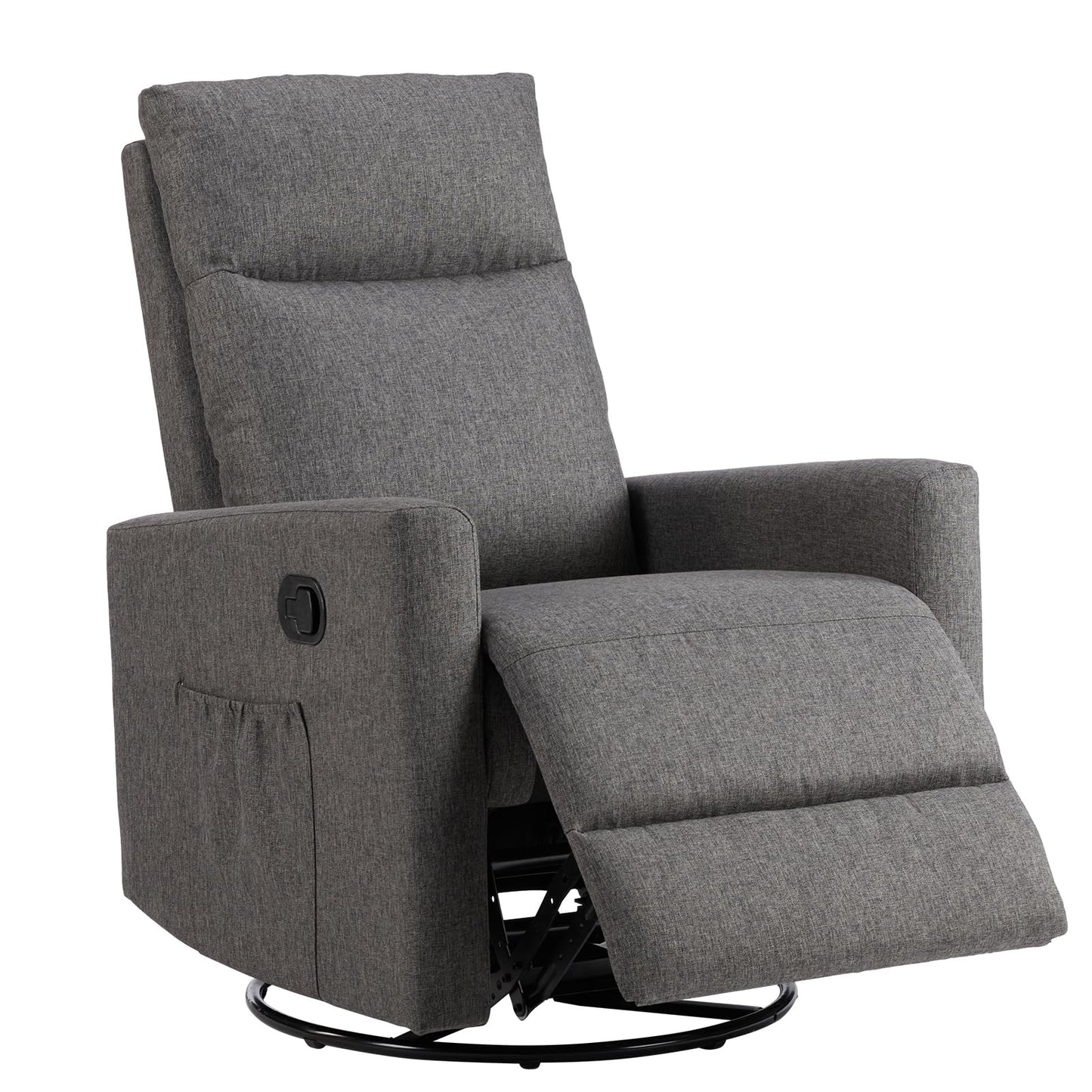 Swivel Rocking Chair, Nursery Glider Recliner Chairs for Adults, Rocker for Living Room Bedroom, Comfy Upholstered Modern Nursing Reclining Single Sofa